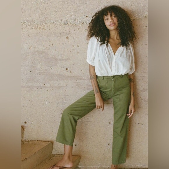 DOEN Wilder Pants in Pine/Olive Green Size 29 - Picture 3 of 7